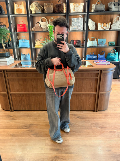 PRADA CANAPA LOGO TWO WAY HANDBAG