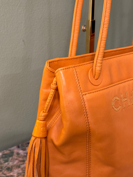 CHANEL ORANGE MEDIUM SHOPPING TOTE