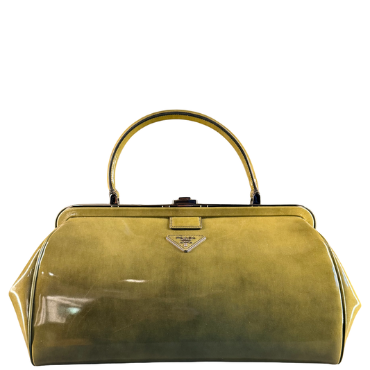 PRADA GREEN SPAZZOLATO DOCTOR HANDBAG