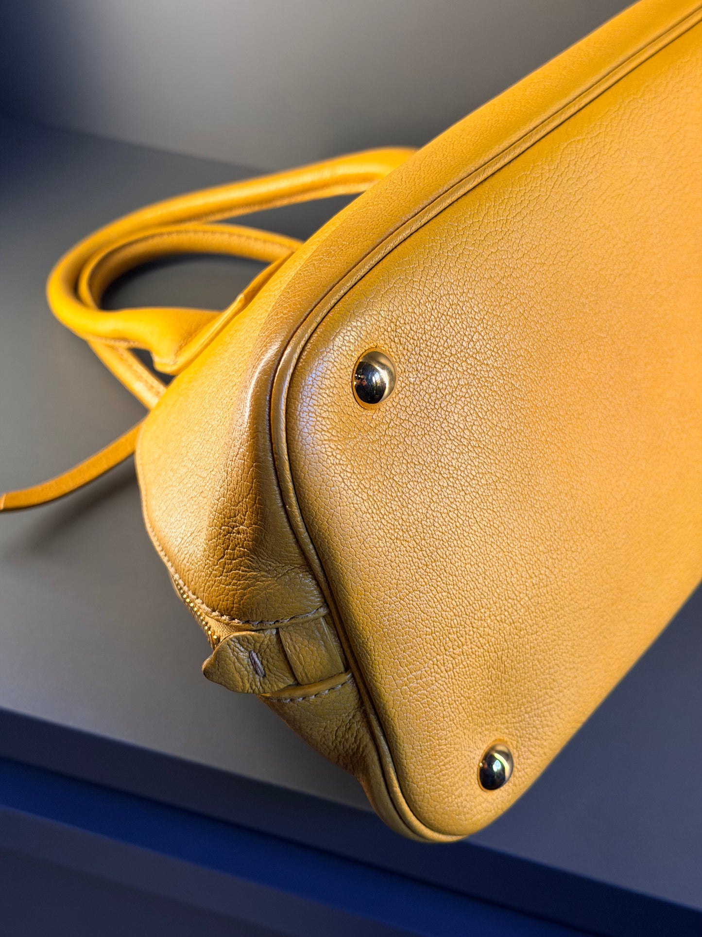 MIU MIU MUSTARD YELLOW BOWLING HANDBAG