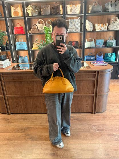 MIU MIU MUSTARD YELLOW BOWLING HANDBAG