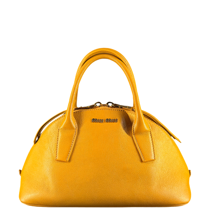 MIU MIU MUSTARD YELLOW BOWLING HANDBAG
