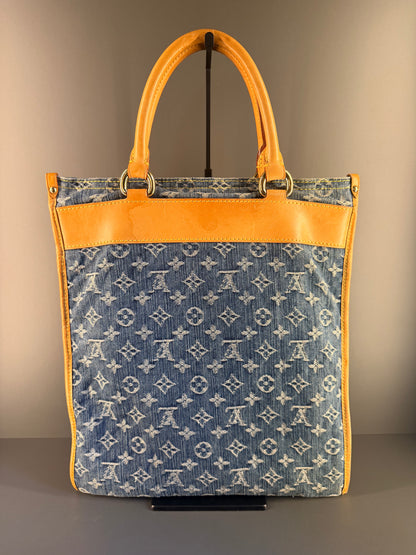 LOUIS VUITTON MONOGRAM DENIM SAC PLAT HANDBAG