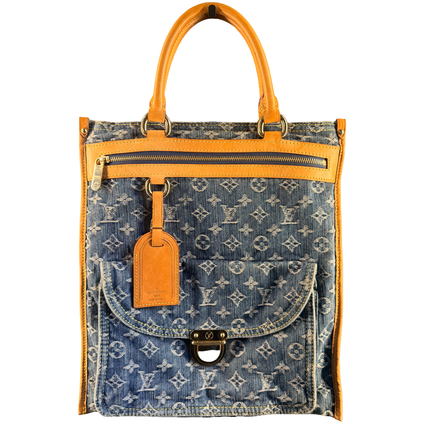 LOUIS VUITTON MONOGRAM DENIM SAC PLAT HANDBAG