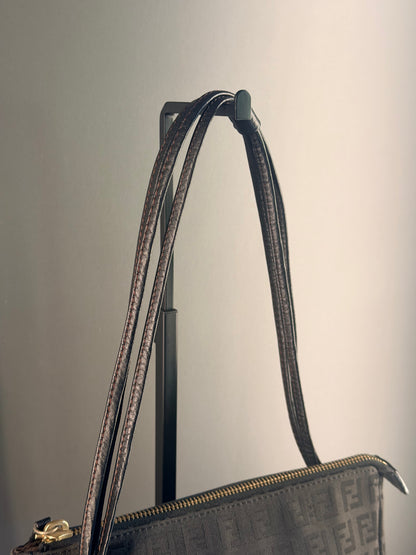 FENDI BLACK ZUCCHINO SMALL SHOULDER BAG