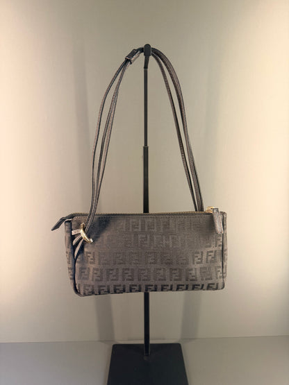 FENDI BLACK ZUCCHINO SMALL SHOULDER BAG