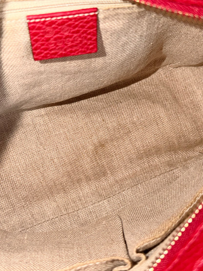 GUCCI RED MONOGRAM SMALL TWO WAY HANDBAG