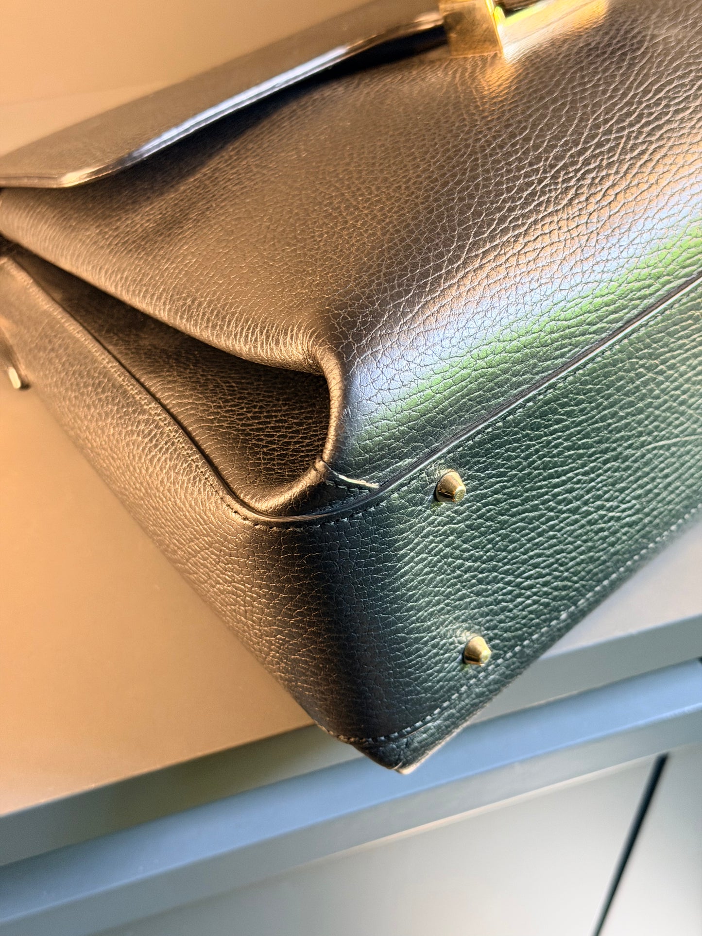 GUCCI BLACK LARGE INTERLOCKING SHOULDER BAG