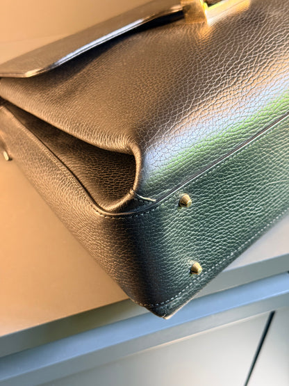 GUCCI BLACK LARGE INTERLOCKING SHOULDER BAG