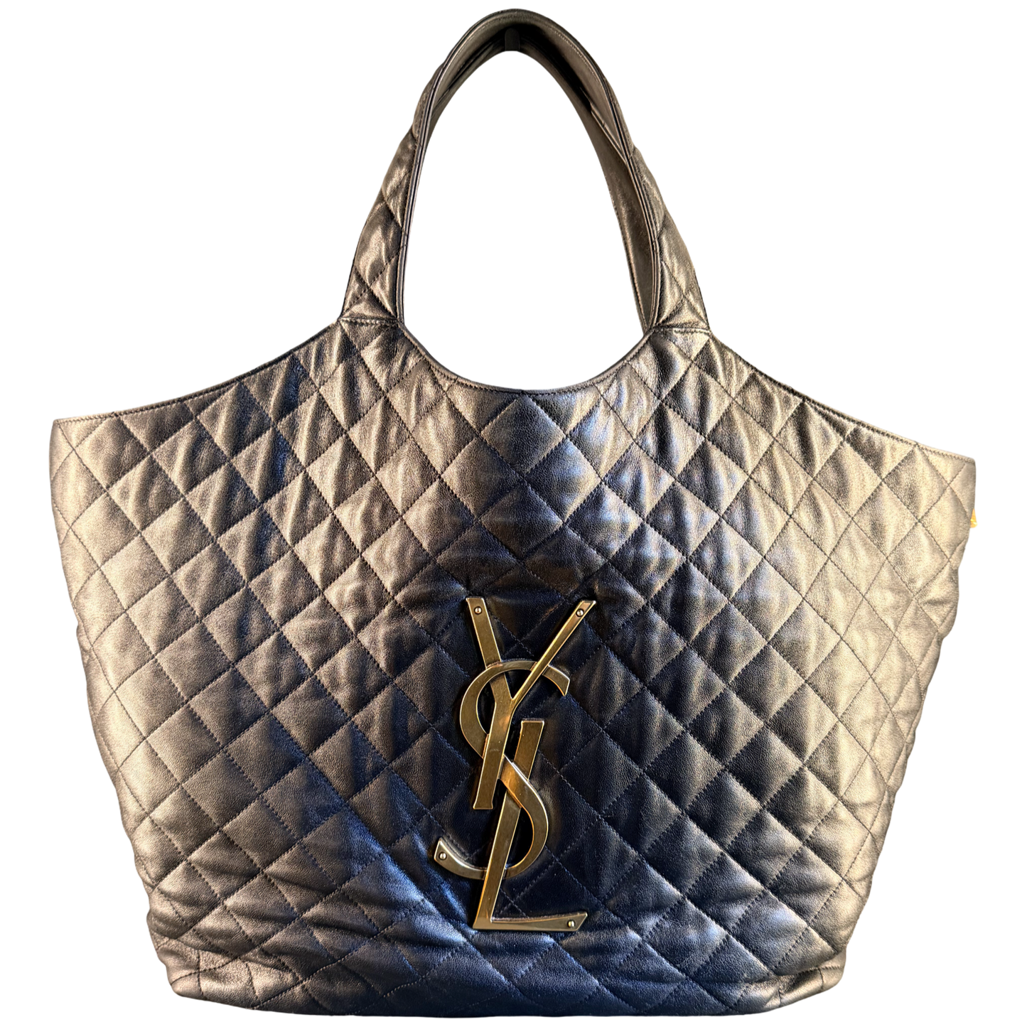 SAINT LAURENT BLACK MAXI ICARE SHOPPING TOTE