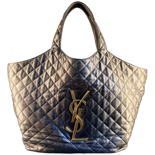 SAINT LAURENT BLACK MAXI ICARE SHOPPING TOTE