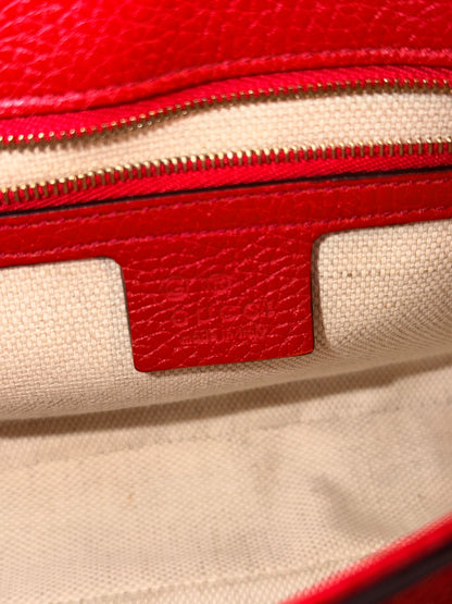 GUCCI RED SOHO CHAIN CROSSBODY BAG