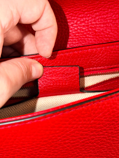 GUCCI RED SOHO CHAIN CROSSBODY BAG