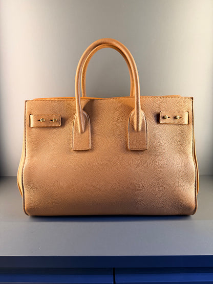 SAINT LAURENT TAN MEDIUM SAC DE JOUR HANDBAG
