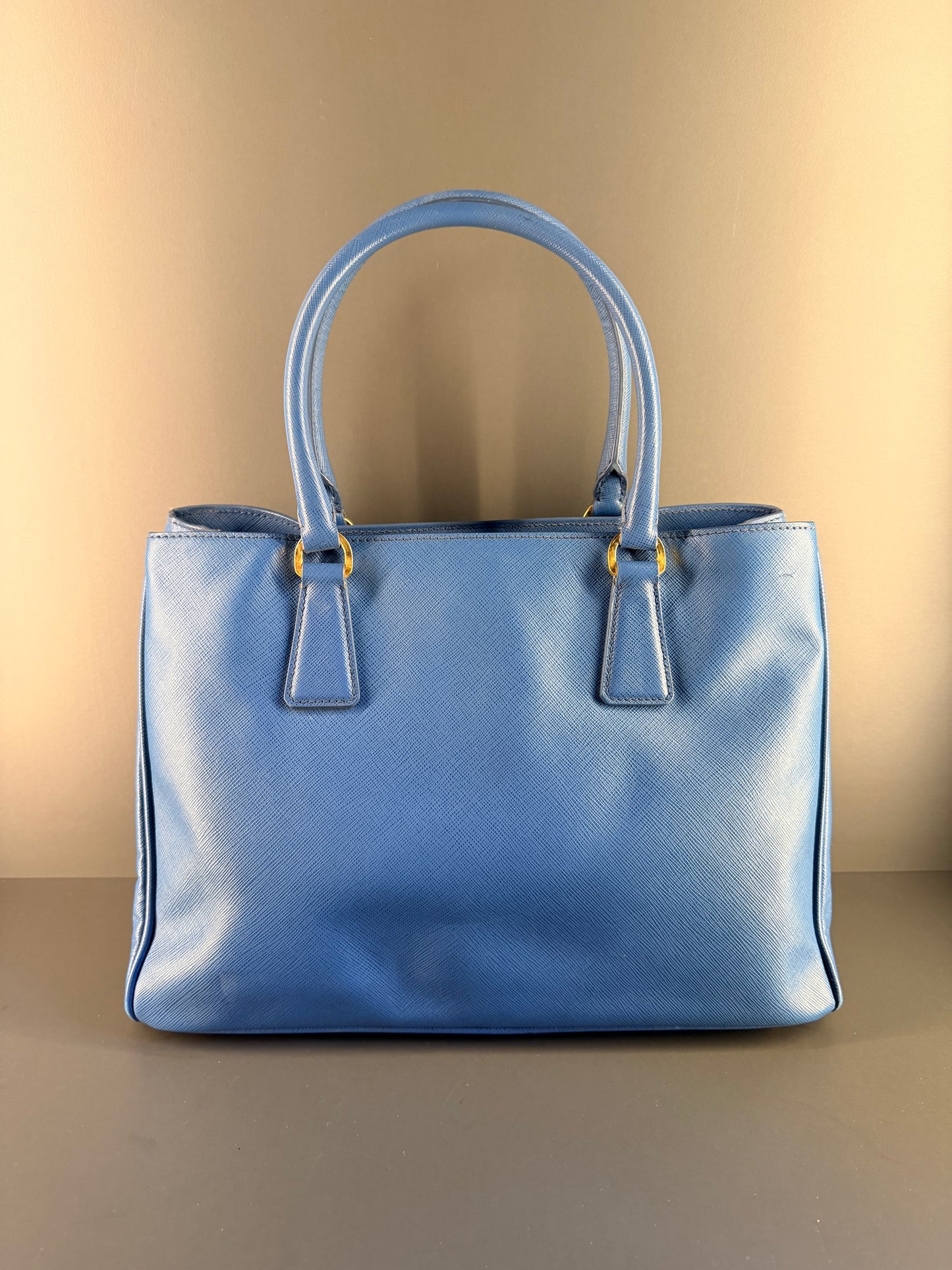 PRADA BLUE MEDIUM GALLERIA HANDBAG