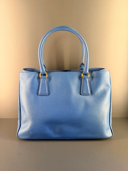 PRADA BLUE MEDIUM GALLERIA HANDBAG