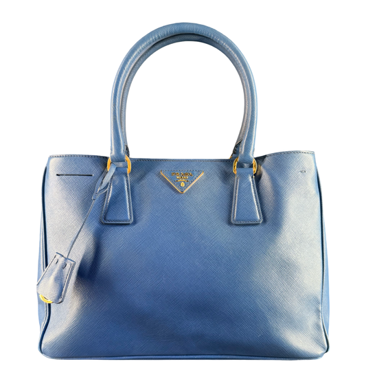 PRADA BLUE MEDIUM GALLERIA HANDBAG