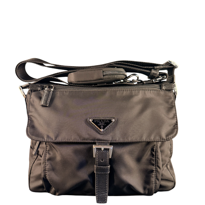 PRADA BLACK RE-NYLON SMALL MESSANGER CROSSBODY BAG