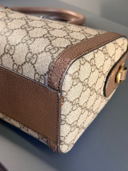 GUCCI GG SUPREME OPHIDIA EAST WEST BOSTON BAG