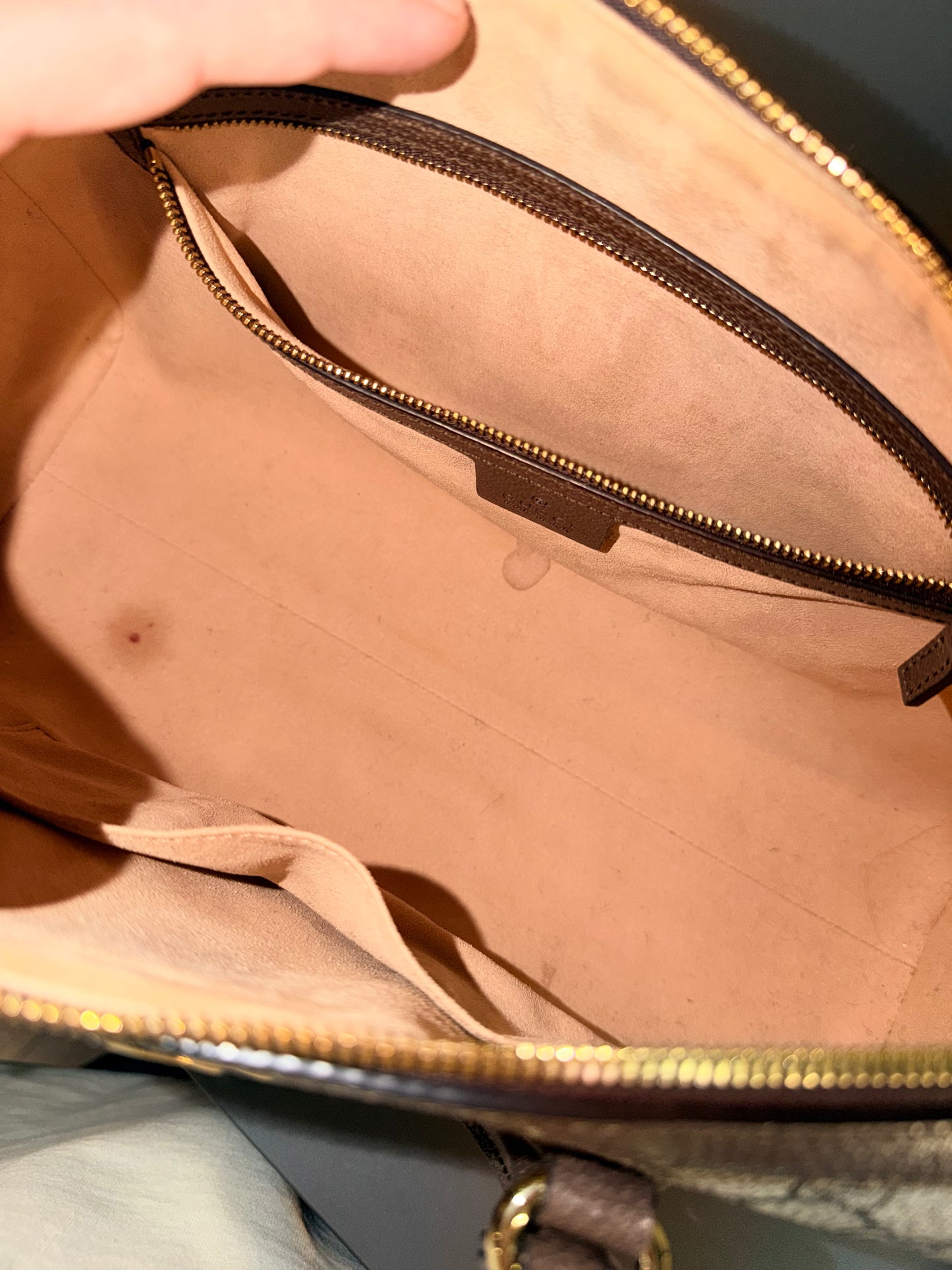 GUCCI GG SUPREME OPHIDIA EAST WEST BOSTON BAG