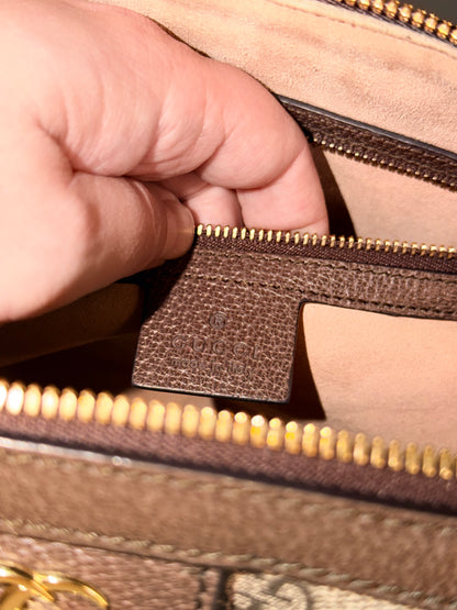 GUCCI GG SUPREME OPHIDIA EAST WEST BOSTON BAG