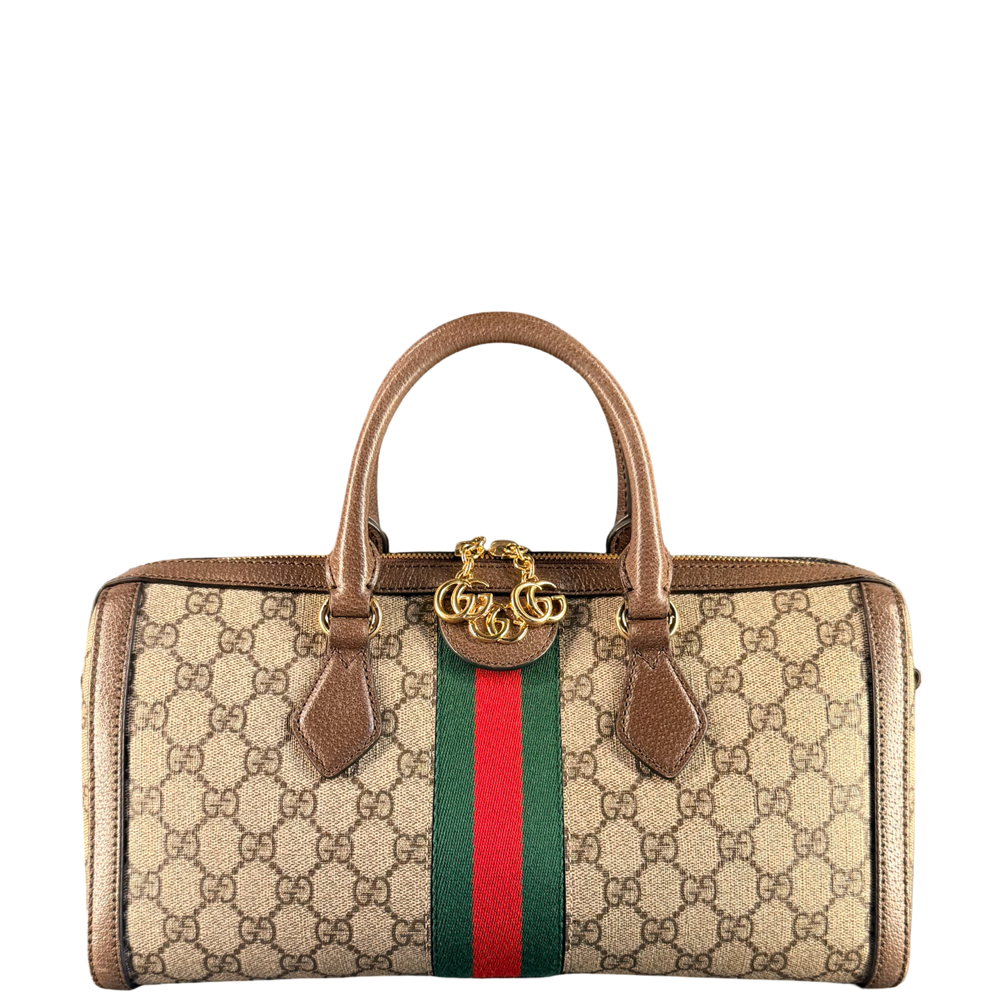 GUCCI GG SUPREME OPHIDIA EAST WEST BOSTON BAG