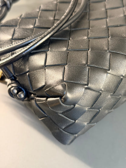 BOTTEGA VENETA BLACK MINI LOOP CROSSBODY BAG