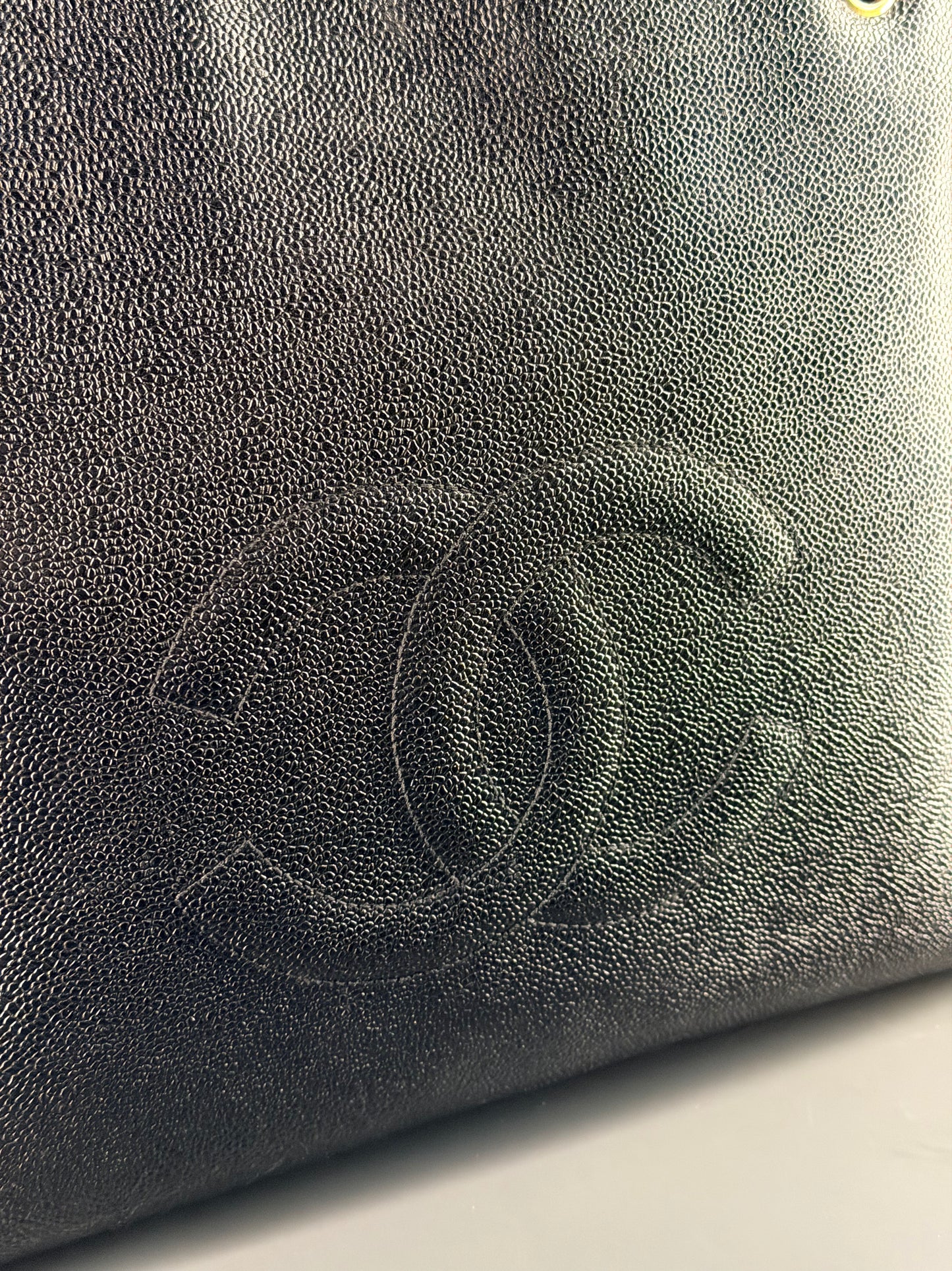 CHANEL BLACK CAVIAR XL SHOPPING TOTE