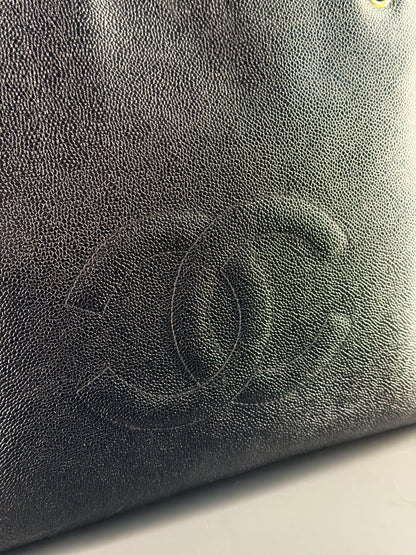 CHANEL BLACK CAVIAR XL SHOPPING TOTE