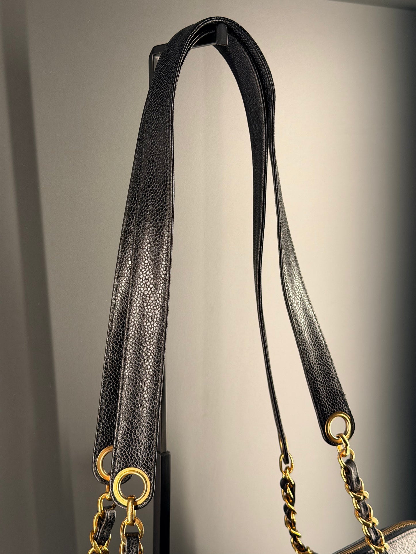 CHANEL BLACK CAVIAR XL SHOPPING TOTE