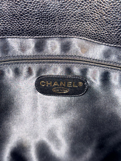 CHANEL BLACK CAVIAR XL SHOPPING TOTE