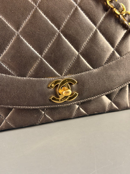 CHANEL BLACK LAMBSKIN SMALL DIANA CROSSBODY BAG