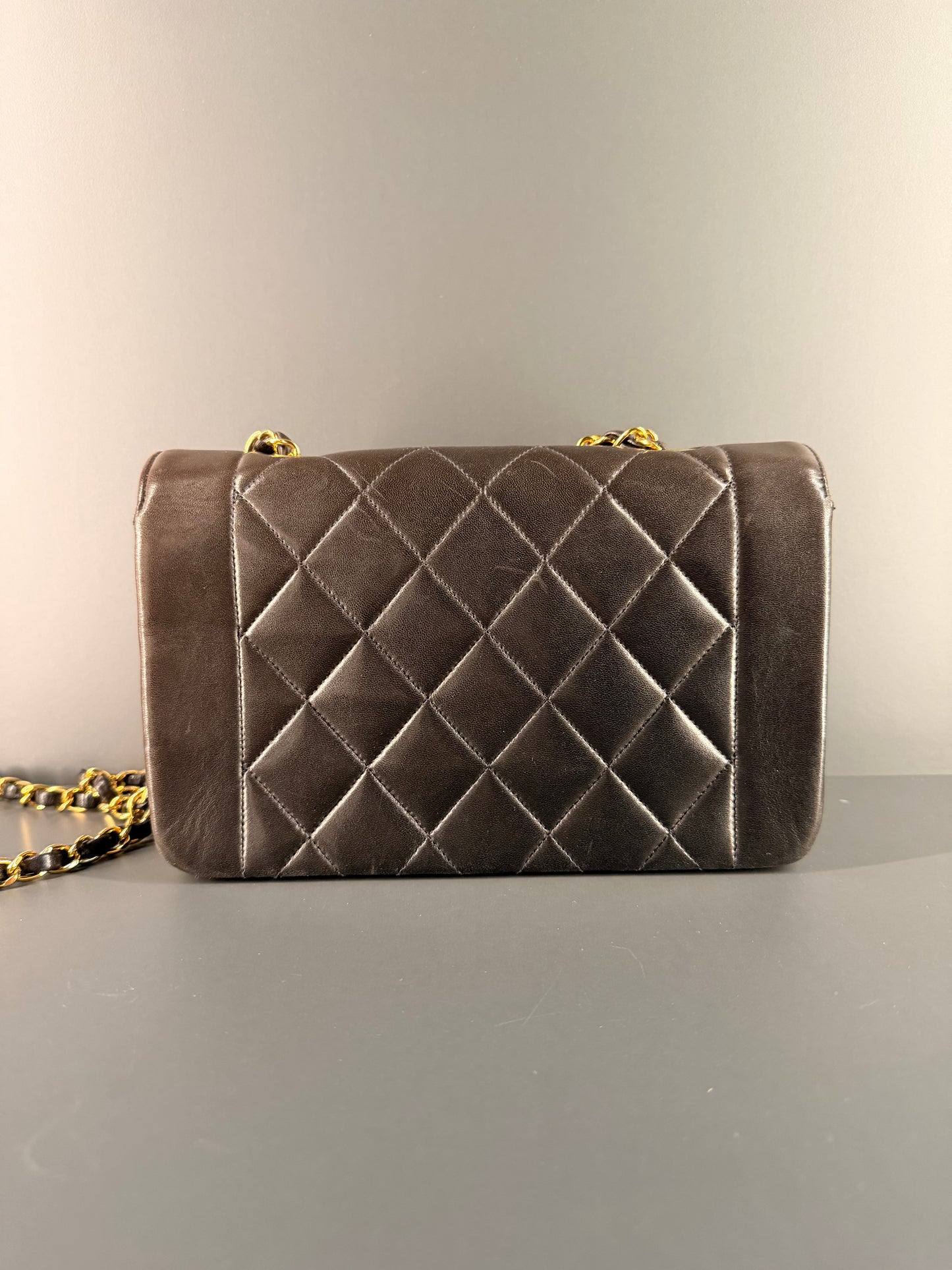 CHANEL BLACK LAMBSKIN SMALL DIANA CROSSBODY BAG