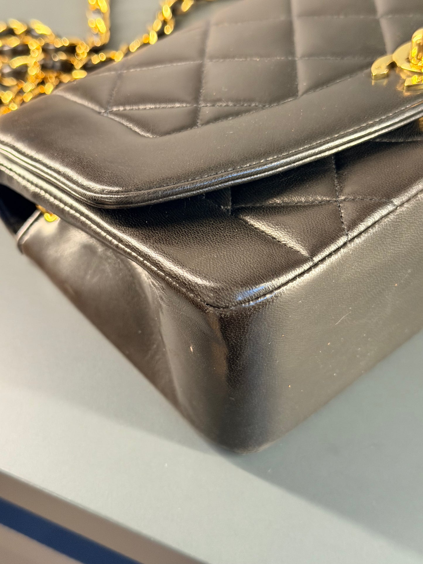 CHANEL BLACK LAMBSKIN SMALL DIANA CROSSBODY BAG