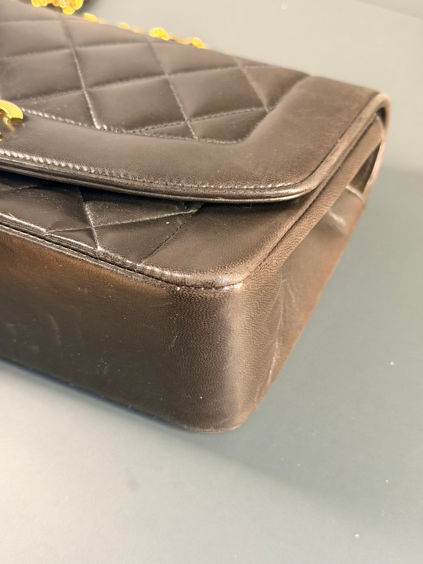 CHANEL BLACK LAMBSKIN SMALL DIANA CROSSBODY BAG