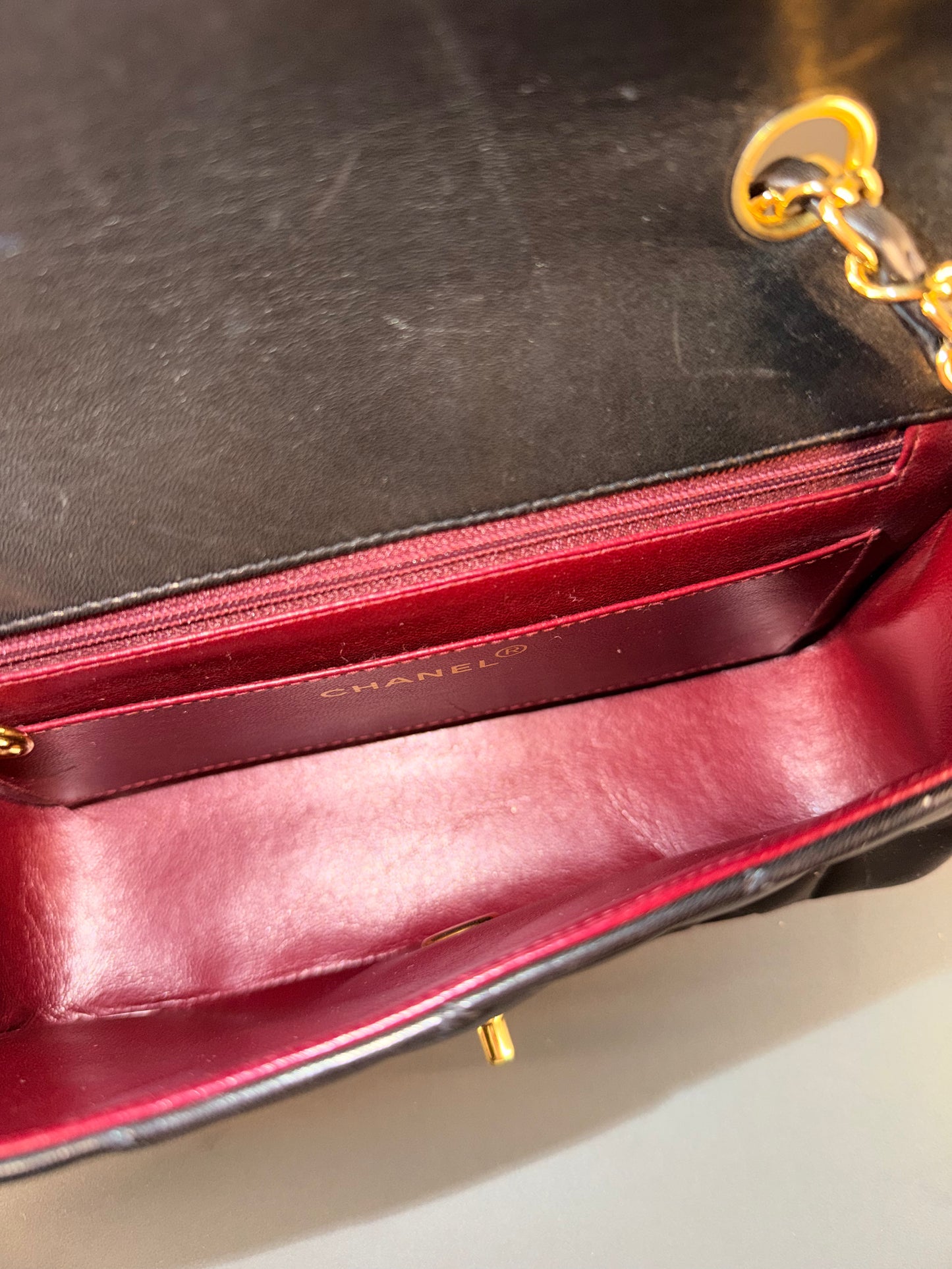 CHANEL BLACK LAMBSKIN SMALL DIANA CROSSBODY BAG