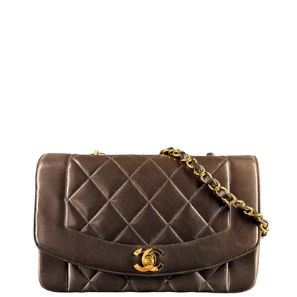 CHANEL BLACK LAMBSKIN SMALL DIANA CROSSBODY BAG
