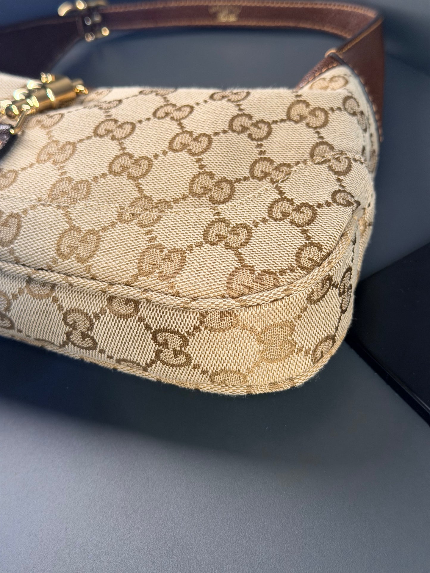 GUCCI MONOGRAM GG JACKIE SLIM SHOULDER BAG