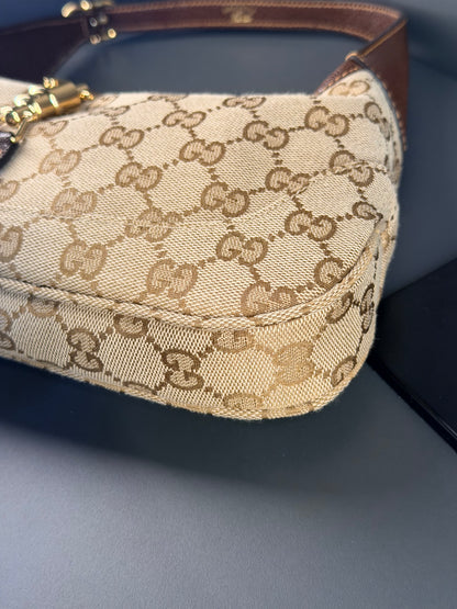 GUCCI MONOGRAM GG JACKIE SLIM SHOULDER BAG