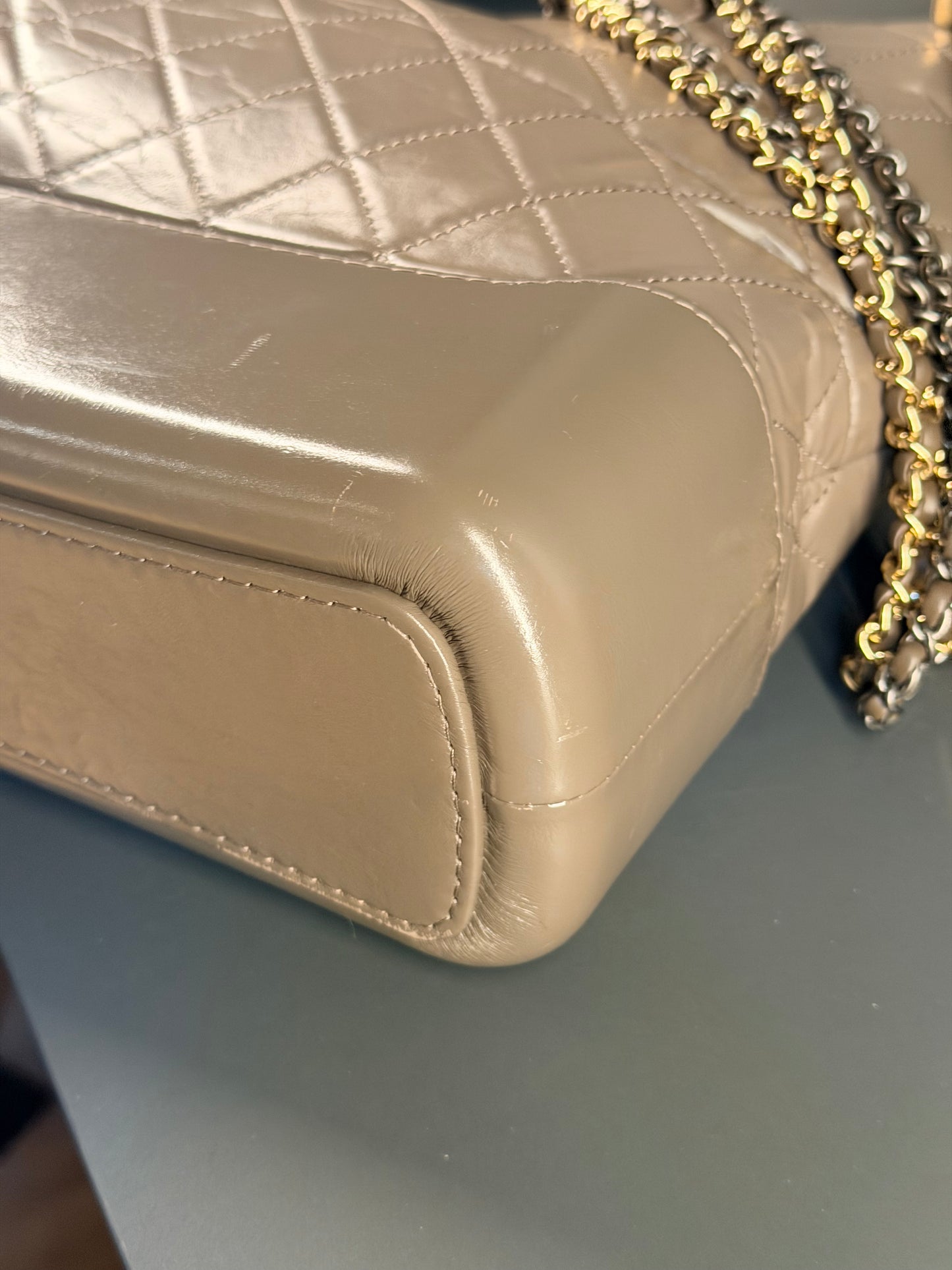 CHANEL TAUPE LARGE GABRIELLE SHOULDER BAG