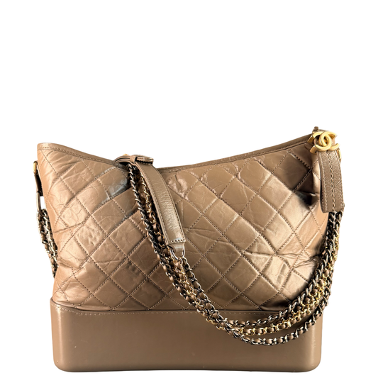 CHANEL TAUPE LARGE GABRIELLE SHOULDER BAG