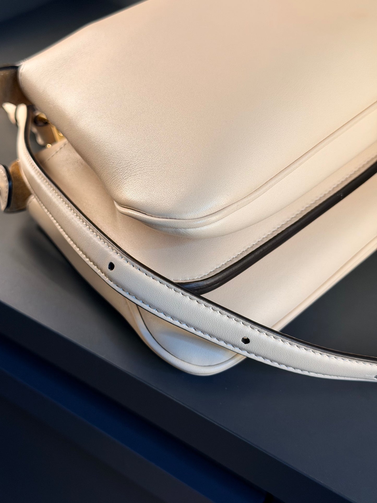 FENDI WHITE SMALL SOFT PEEKABOO SHOULDER BAG