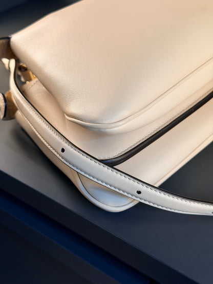 FENDI WHITE SMALL SOFT PEEKABOO SHOULDER BAG