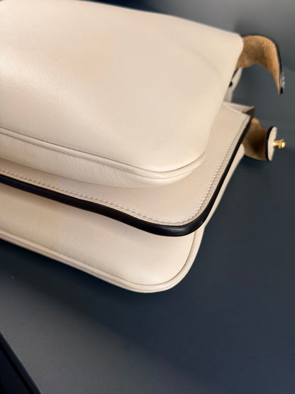 FENDI WHITE SMALL SOFT PEEKABOO SHOULDER BAG