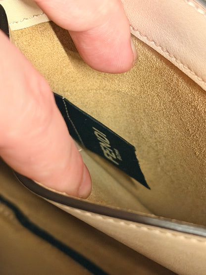 FENDI WHITE SMALL SOFT PEEKABOO SHOULDER BAG