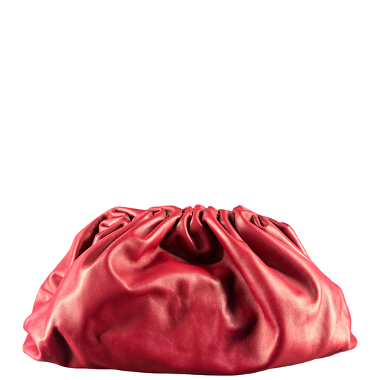 BOTTEGA VENETA BURGUNDY POUCH HANDBAG
