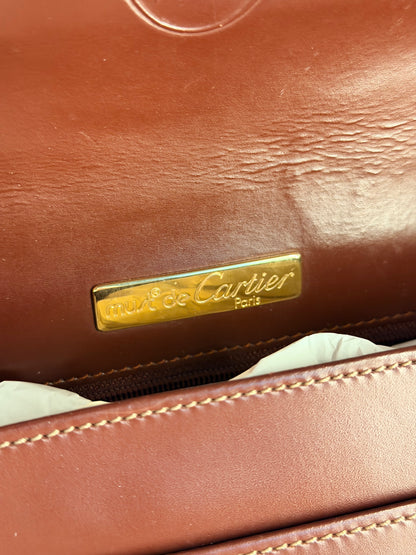 CARTIER BURGUNDY MESSANGER CROSSBODY BAG