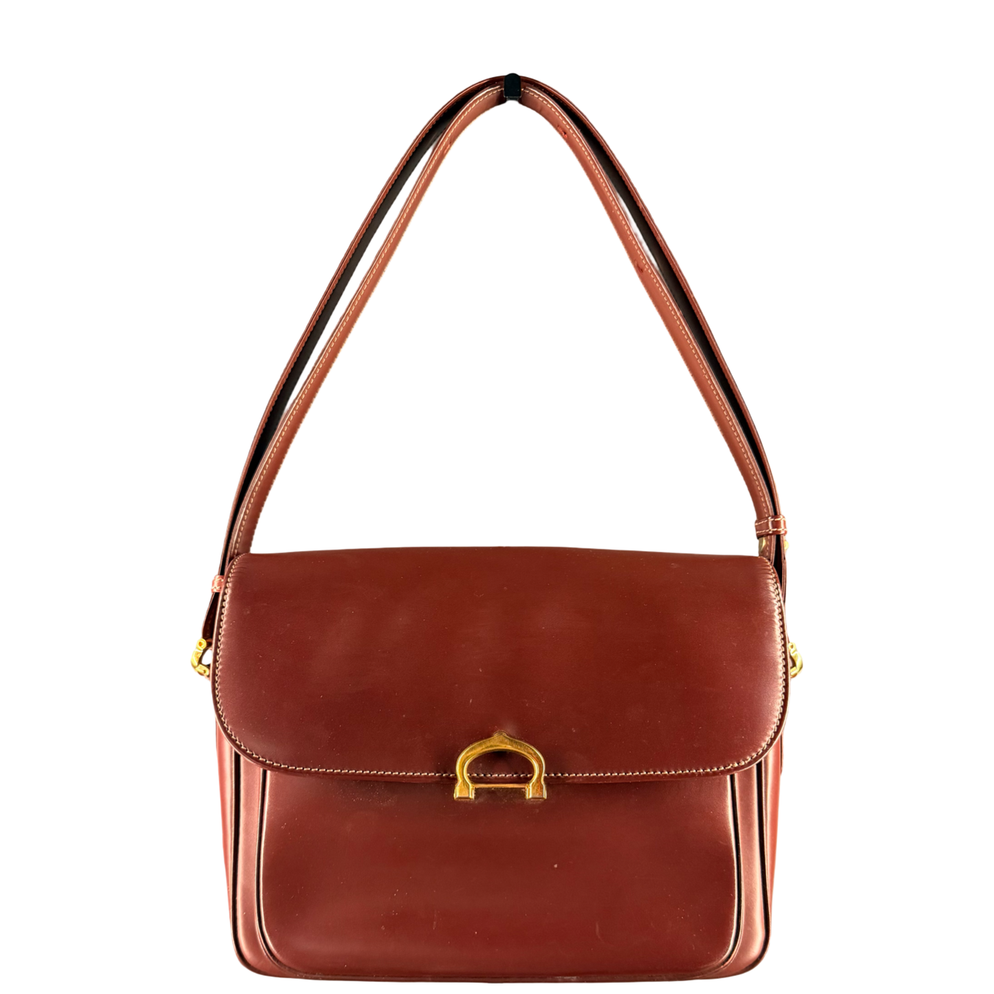 CARTIER BURGUNDY MESSANGER CROSSBODY BAG