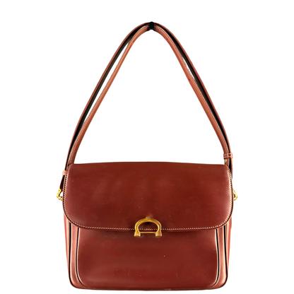 CARTIER BURGUNDY MESSANGER CROSSBODY BAG