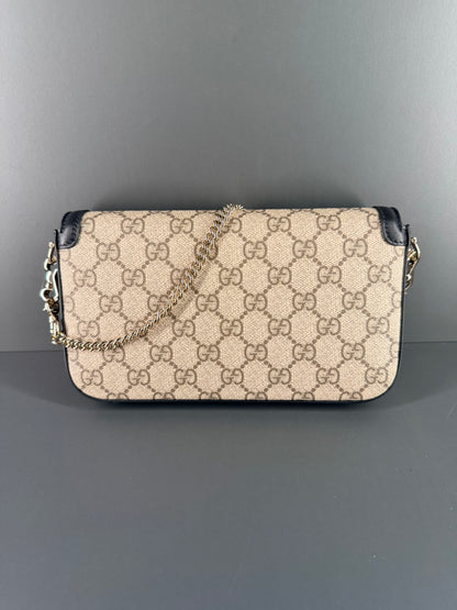 GUCCI GG SUPREME SMALL HORSEBIT 1955 SOFT SHOULDER BAG